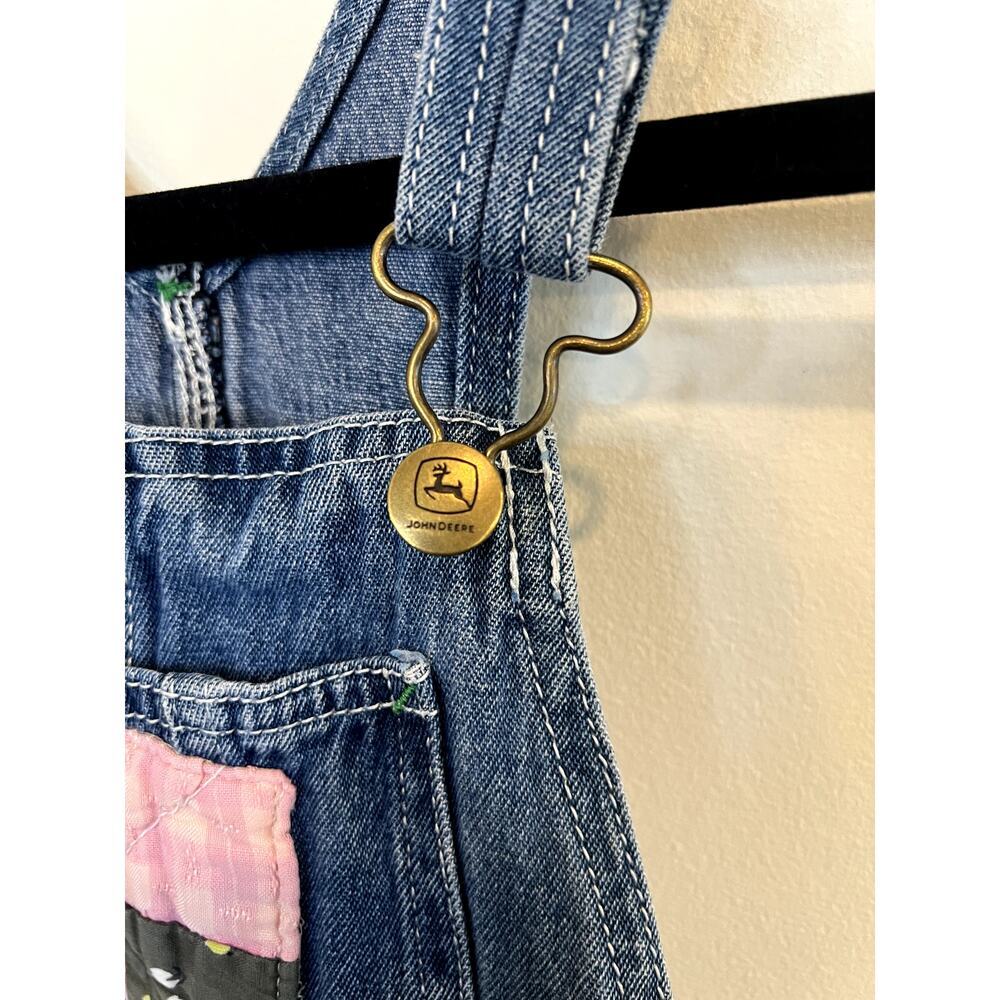 Vintage John Deere Patchwork Denim Overalls Girls Size 6 Cottagecore Farmcore - Picture 7 of 7